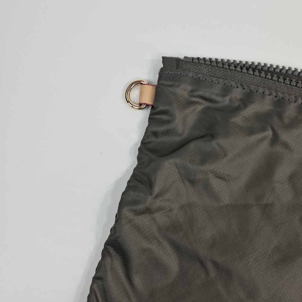MZ Wallace Bag Insert Accessory Pouch 12"x8" Gray Olive Detachable Zip Case - Picture 3 of 8